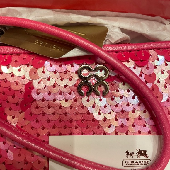 NWT: Coach Special edition pink sequin wristlet. - Picture 7 of 7